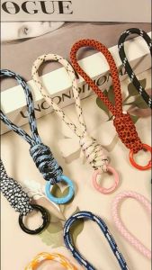 【E-WOITD】 พวงกุญแจเชือกถักแบบสร้างสรรค์สำหรับเคสโทรศัพท์ผู้หญิงสายคล้องเชือกผูกกันหายพวงกุญแจรถอุปกรณ์เสริม DIY พวงกุญแจแฟชั่น