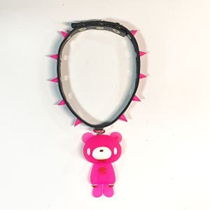 black spiked band with Gloomy Bear pendant. Cute - punk mix bold style.
