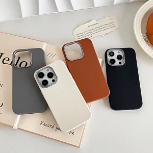 Ốp Lưng PC Cứng Màu Trendy Cho iPhone Chống Sốc Viền Chống Xước Camera For iP 13 14 15 16 Pro Max