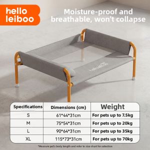HELLOLEIBOO | Elevated Washable Pet Bed for Medium and Large Dogs