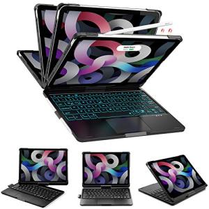 MD Touch IPAD Pro12.9 Case with Keyboard 6th 2022 & 5th 2021 Gen IPad 10th 2022 10.9inchMagic 360°Rotatable & Swivel Keyboard with Trackpad 7 Backlit Color with Pencil Holder for iPad Pro12.9 4th 2020 & 3rd 2018ipad 9th 8th 7th case with keyboard