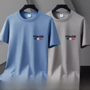 Ice Silk Half Sleeve T-Shirt Mens Summer New Style Loose Fit round Neck Youth Trend Casual Wear for Young Men