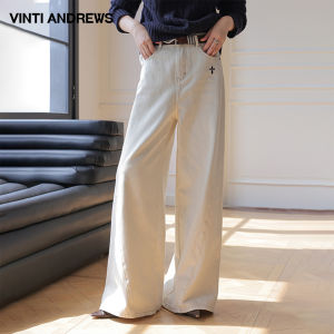 White Straight Leg Flared Jeans