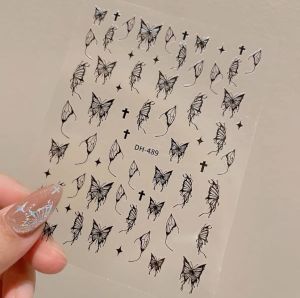 Internet Hot Ins Liquid Cut Out Butterfly Nail Sticker Laser Aurora Relief Nail Patch Ornament Lasting