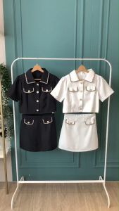 SET7390 Karla Blazer Top n Mini Skirt Set