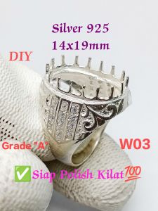 🇲🇾◆W03 ★Ring Casting (Grade A) ★Sarung Cincin Silver 925 ★14 x 19mm ★±10.00gm
