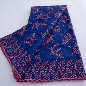 Luxury Black Gold African Cotton Lace Fabric Embroidered Leaf Vine Swiss Voile Lace Material For Women Clothing Craft