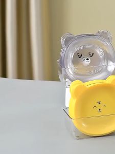 Đĩa Nhựa Khay Đựng Đồ Ăn Vặt Đĩa Decor Hình Gấu Hoạt Hình Để Bàn-ESTLA