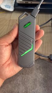 BOX UnionSine đọc SSD NVMe 10Gbps PCIe USB 3.2 Type-C vỏ nhôm nguyên khối - LED sáng RGB - xịn xò