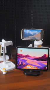 COOBOWE 2IN1 PHONE HOLDER UNIVERSAL M6 STAND HP FOLDING DESKTOP 360 PUTAR