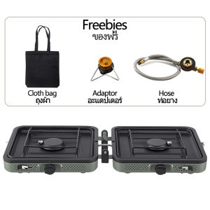 THOMSON Butane Gas Stove Camping Stove with Two Burners for Cooking and Boiling Suitable for Outdoor Camping and Hiking Activities