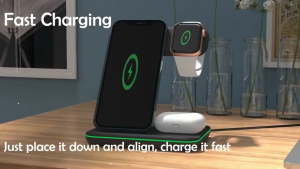 3-In-1 Foldable Wireless Charger Fast Charging Dock Station Phone Holder Wireless Charger Stand For Phone