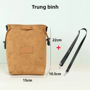 Túi Đựng Máy Ảnh Mini Chống Nước Cho Canon Nikon Sony Pentax Túi Đeo Vai Đơn Du Lịch Có Ngăn Đựng Điện Thoại Và Airpod Pro Bằng Da PU
