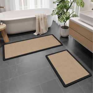 VIKAMA Diatomite Thảm Lót Sàn Phòng Tắm Hút Nước Chống Trơn Trượt Tấm Lót Bồn Cầu Trang Trí Nhà Có Lớp Lót Cao Su Có Thể Giặt Bằng Máy