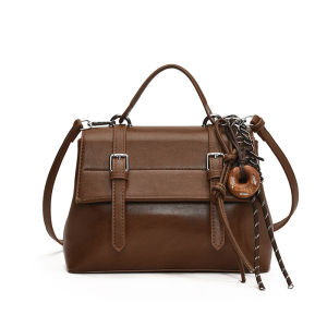 Leacat Retro soft leather handbag for women fashionable and versatile single shoulder crossbody bag high-end commuting briefcase