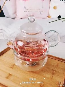 New Clear Glass Heat-Resisting Round Teapot Warmer Heater Base Candle Holder Ines