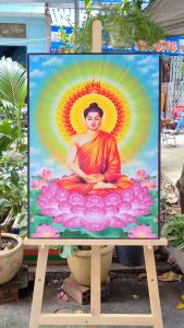 Tranh Laminate Tráng Gương - Tranh Treo Tường Đức Phật Thích Ca Mâu Ni