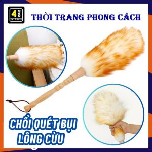 Chổi Quét Bụi Lông Cừu Mềm Mịn Cán Gỗ Cao Cấp - Chổi Phất Trần/ Chổi Lông Gà Quét Bụi Lau Bàn Thờ  Lau Ghế Ô Tô Tiện Lợi