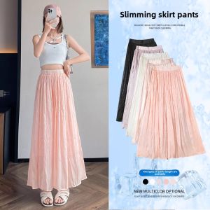 La Chapelle | White Cool Light Wide Leg Skirt Pants