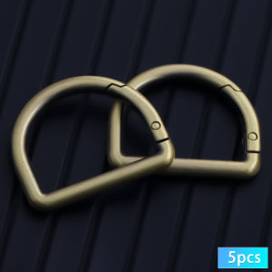 5Pcs D Spring Snap Hook Metal Keychain Spring Backpack Clips Key Chain Hooks for Webbing Buckle Keyrings Purse Chain