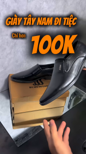 Giày tây nam da trơn mềm mũi nhọn thanh lịch đế khâu sẵn phong cách thời trang size 39 đến size 44