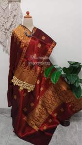 Songket silungkang full kristal premium maroon gold