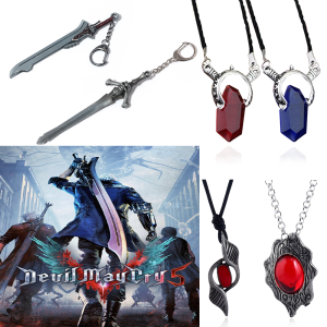 Game May Cry Keychain DMC 5 Dante Nero Rebellion Awakening Red Queen Pendant Metal Key Holder Demon Women Men Jewelry