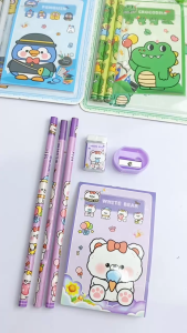 Alat Tulis Set Stationery Set Lucu Karakter Kartun 6 IN 1 Perlengkapan Sekolah Anak-Anak TK Alat Tulis Birthday Souvenir Hampers HHG
