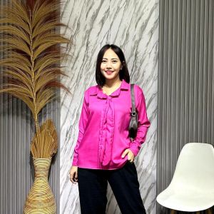 MOSELEE TOP BLOUSE ATASAN KOREA BLOUSE WANITA VARIASI DASI SHAKILA / ATASAN KERJA WANITA