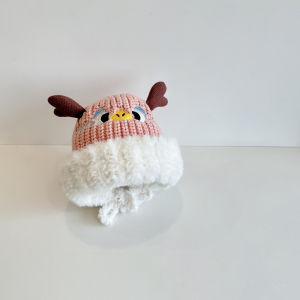Baby Hat Autumn and Winter Heattech Earflaps Woolen Hat Thickened Festive Knitted Hat Infant Winter Handmade Hat Korean
