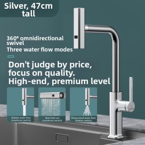 BESTH | Precision Copper Kitchen Faucet Cold and Hot 3-Levels Retractable Swivel