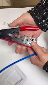 All-in-one RJ45 Pass Through Crimper CAT7/CAT6/CAT5 Modular Plugs Crimping Pass Through Cutter Tool