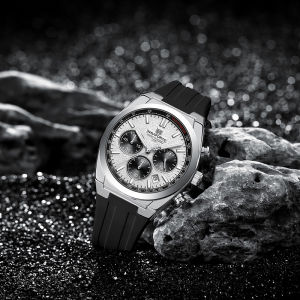 NAVIFORCE Original Mens Fashion Watch Calendar Quartz Movement Silicone Strap Stopwatch Chronograph Luminous Hands 30m Waterproof Mens Casual Multifunctional Watch NF8080