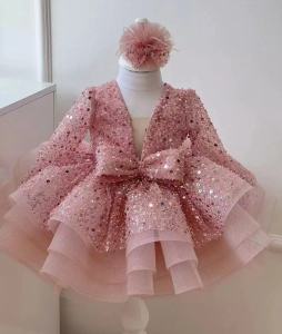 Elegant and unique girl sequined dress flower children wedding evening dress suitable for the first Christmas luxury girl dress