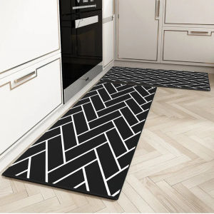 VIKAMA 1 PC Kitchen floor mat simple rectangular carpet mat long diatomaceous earth anti slip mat absorbent Washable