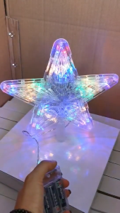 Christmas Tree Star Top Lights Decoration LED Glowing Star Lights Home Decoration Party Christmas New Year Decoration