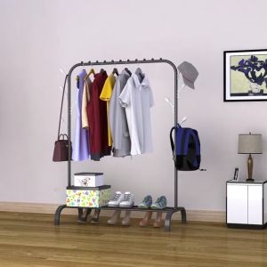 Mainland Big Stand Hanger Double Rak Gantungan Baju Celana Tas Serbaguna Jemuran Portable Stand Hanger Display Bazar Butik Rak Gawang Pakaian Kamar Tidur HSH133