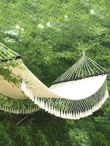 Nordic Style Tassel Swing Bed Single Double Person Outdoor Indoor Leisure Furniture Canvas Material Anti-Flip Detachable for Women