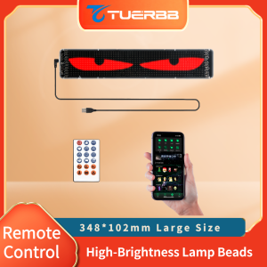 TUERBB K12 Flexible LED Screen For Car - Bluetooth App & Remote Control IP65 Waterproof Universal Vehicle Pixel Panel Display