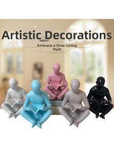 FENGHONGTAO | Reading Kid Figurine Bookend for Children Room Living Room Bedroom Hallway