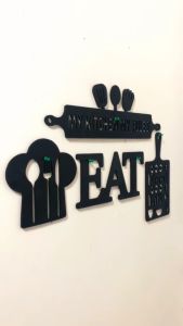 Hiasan Dinding Dapur Wall Decor Minimalis Pajangan Dapur Laser Cut Hiasan Kayu Aesthetic Pajangan Dapur 1 SET 4 PCS