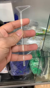 Que gạt chữ L que trang tam giác bằng thủy tinh dụng cụ thí nghiệm