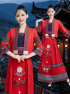 Large Size Womens Ethnic Minority Clothing Guangxi March Three Yunnan Guizhou Hani Miao Yao Zhuang Dong Adult Minority Costumes