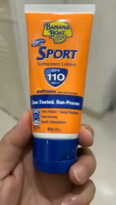 Banana Boat Sport Sunscreen Lotion 90mL (3oz) SPF110 PA++++ Broad Spectrum UVA UVB Sun Protection With AvoTriplex Technology Very Water And Sweat Resistant Works In 7 Severe Outdoor Conditions Non-Greasy Quick Absorbing