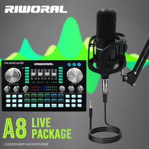 Sound Card full set with microphone stand Condenser Recording Mic Kit Set Sing Vocal Audio Interface Studio for PC for Phone original