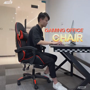 Leather Gaming Chair Ergonomic Office Computer Chair High Back Swivel Chair Height Adjustable Study Chair