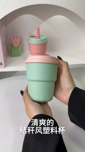 Cốc Nước Dễ Thương Hello Kitty & Cinnamoroll Có Nắp & Ống Hút (Tặng Sticker) LILA COCCI27