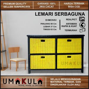 LEMARI RAK ROTTAN SINTETIS 4 KOTAK LACI RANGKA HITAM EKSKLUSIF SUSUN SAMPING BUFFET TV SUSUN ATAS SUSUN SAMPING WARNA WARNI SUSUN ATAS SUSUN SAMPING Buffet tv rottan sintetis Murah / Buffet Rattan Susun Samping Susun Atas / Meja Tempat TV dan DVD Rottan M