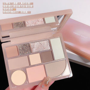 Ten-Color Makeup Eye Shadow Plate Blush Repair Highlight Crouching Silkworm Eye Shadow Comprehensive Makeup Palette Earth Color Matte Shimmer