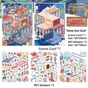 3D Deep Sea Atrium Micro Scenery Stickers Large